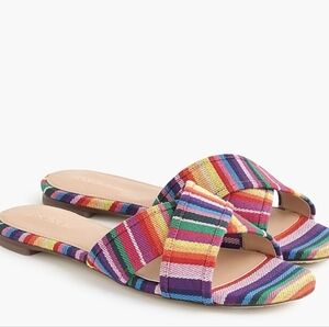 J. Crew Striped Cora Crisscross Canvas Sandal sz 7